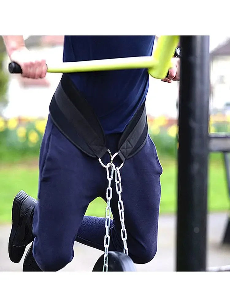 Thicken Weight Lifting Belt With Chain Dipping Belt For Pull Up Chin Up Kettlebell Barbell Fitness Bodybuilding Gym Belt - Zen Fit Plus