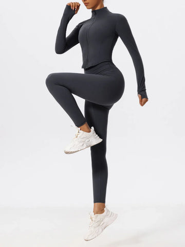 Hearuisavy Ultra-Soft Fabrics Casual Tight Sports Jackets Women Zipper Yoga Clothes Female Quick-Dry Long Sleeve Sportswear - Zen Fit Plus
