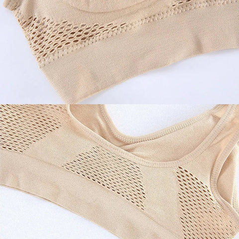 Seamless Mesh Women Sports Bras Fitness Gym Running Underwear Shockproof Bra Wireless 6XL Plus Size Crop Top Breathable Yoga Bra Zen fit plus