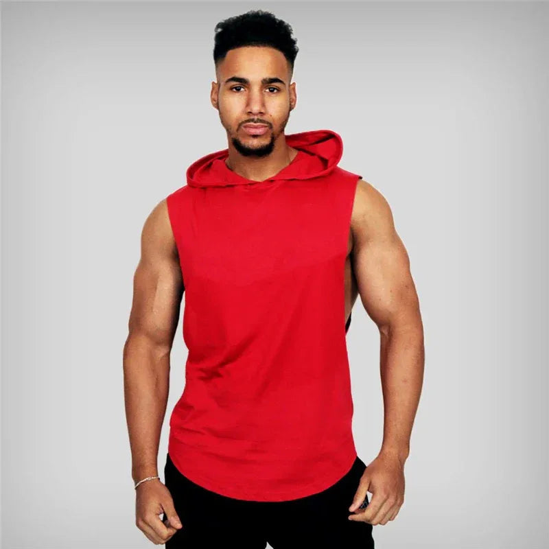 Bodybuilding Stringer Hoodies Gym Sleeveless Hooded Fitness Tank Tops Mens Running Sport Clothing Cotton Breathable Cool Shirt - Zen Fit Plus