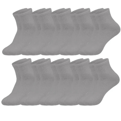 10 pairs of men's mid-calf socks black, white and gray cotton socks for all seasons, solid color match Zen fit plus