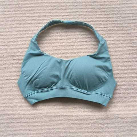 HBC Women's Sports Bra High Elastic Halter Top Push-up Fitness Workout Underwear Seamless Gym Tops Yoga Bra Zen Fit Plus