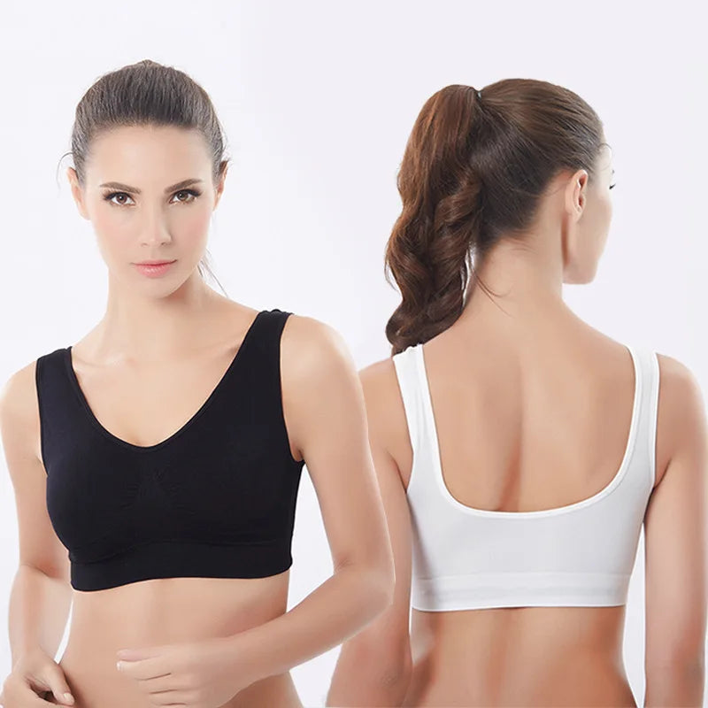 Women Wireless Sports Bra Fitness Running Vest Gym Workout Underwear Padded Tops Bralette Breathable Brassiere Push Up Bras Zen fit plus