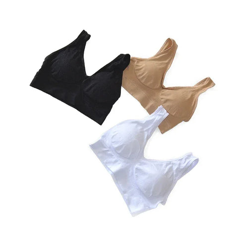 Women Wireless Sports Bra Fitness Running Vest Gym Workout Underwear Padded Tops Bralette Breathable Brassiere Push Up Bras - Zen Fit Plus