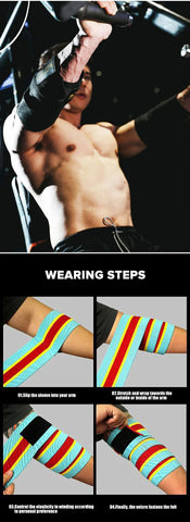 1PC PSIII 150cm Premium Elbow Pads Wrap Strap Bandage Brace Support Gym Fitness Sport Protecter for Weightlifting Bench Press - Zen Fit Plus