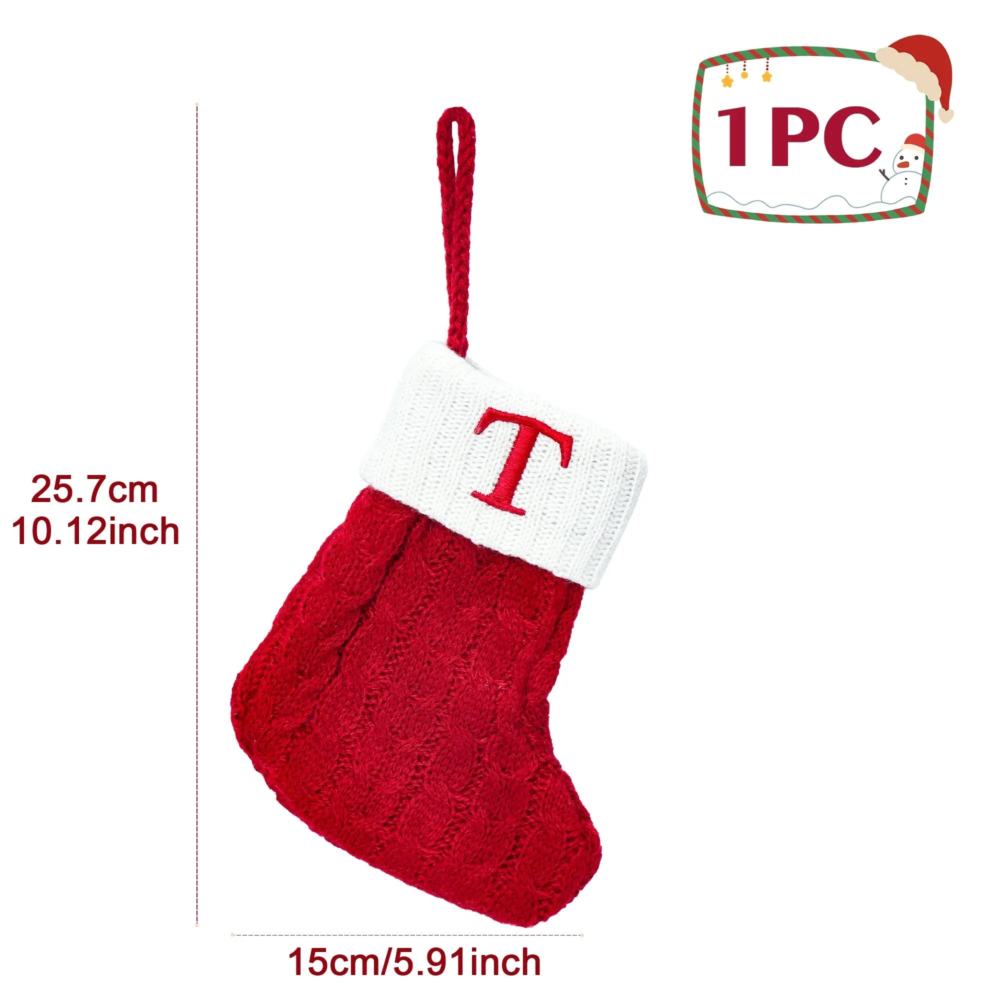 Christmas Socks Knitting Snowflake Letter Stocking Christmas Decoration 2025 For Home Xmas Tree Ornament Gift Navidad Natal 2026 - Zen Fit Plus