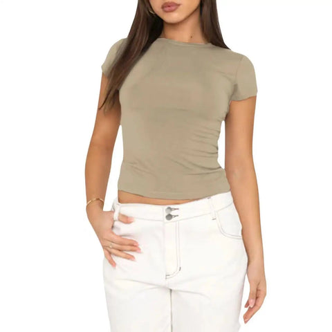 2024 Women's Sports Fitness Clothing Slim Running Sweat Absorbing Skinny Yoga Clothes Quick Drying Clothes Short Sleeved T-shirt Zen fit plus