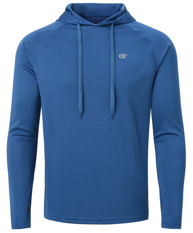 Summer Men's Long Sleeve UPF 50+ Hoodie Shirts, Rash Guard Quick Dry Lightweight T-shirt for Outdoor Jogger Sport Pullover Zen fit plus