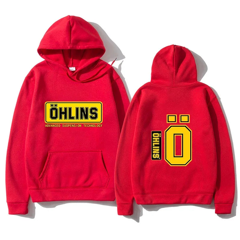 Autumn Winter Men Suspension Car Motorcycle Sport Racing Ohlins Shock Hoodies Long Sleeves Thermal Sweatshirt Ladies Unisex Zen fit plus