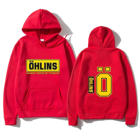 Autumn Winter Men Suspension Car Motorcycle Sport Racing Ohlins Shock Hoodies Long Sleeves Thermal Sweatshirt Ladies Unisex Zen fit plus