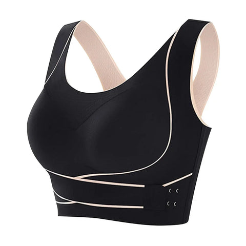 Sports Bra Front Adjustable Buckle Wireless Padded Comfy Gym Yoga Underwear Breathable Workout Fitness Top Low Intensity Women Zen Fit Plus