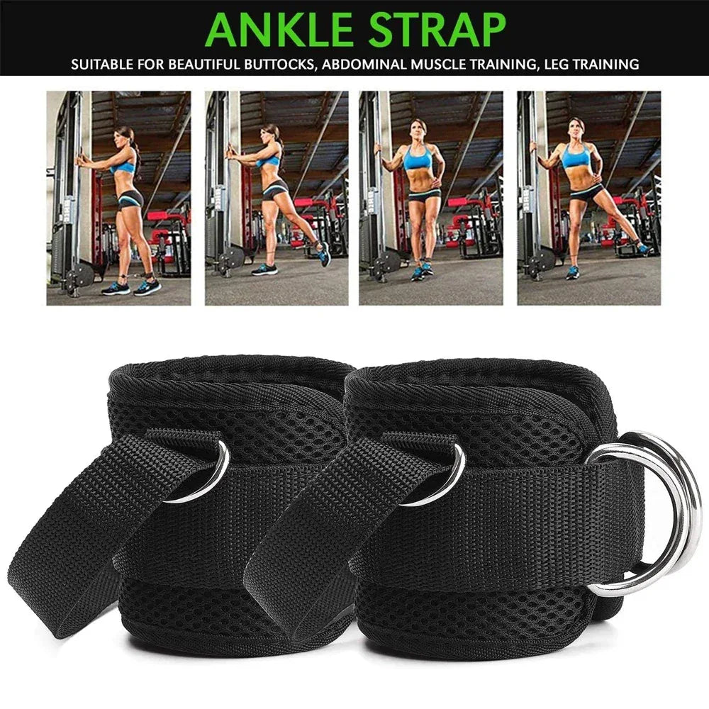 2PCS Ankle Straps for Cable Machines Kickbacks - Adjustable Comfort Ankle Cable Attachments for Gym Ankle Cuff Workout Men Women - Zen Fit Plus