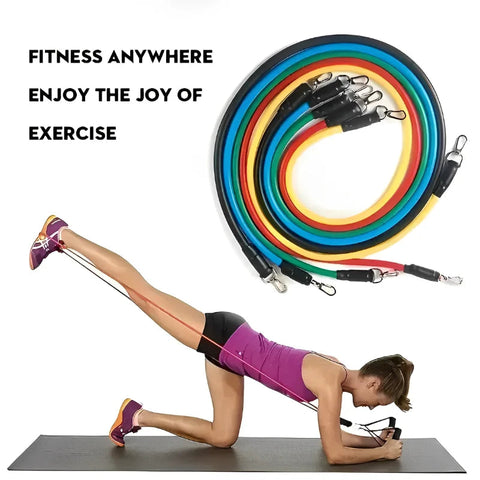 11pcs/Set Pull Rope Resistance Bands Portable Fitness Equipment Ankle Strap Chest Expander Elastic Exercise Band Zen fit plus
