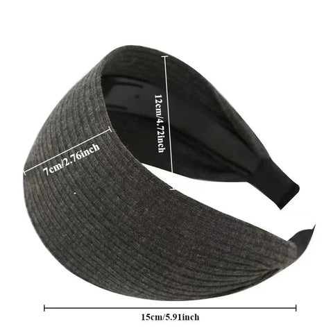 New Soft Wide Knitting Cotton Hairbands for Women Girls Korean Neutral Solid Turban with Teeth Head Band Headwear Accessories Zen Fit Plus