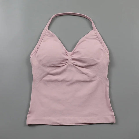 Impact Longline Strappy Top Women Seamless Yoga Tank Tops Ruched Backless Gym Clothes Workout Sleeveless Shirts With Buit In Bra Zen fit plus