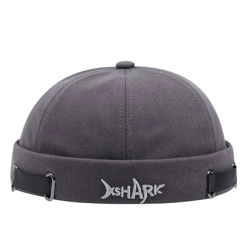 Vintage Brimless Hat Breathable Shark Beanie Hat Cotton Retro Men Adjustable Docker Cap Literary Sailor Cap Women Hip Hop Hat Zen Fit Plus