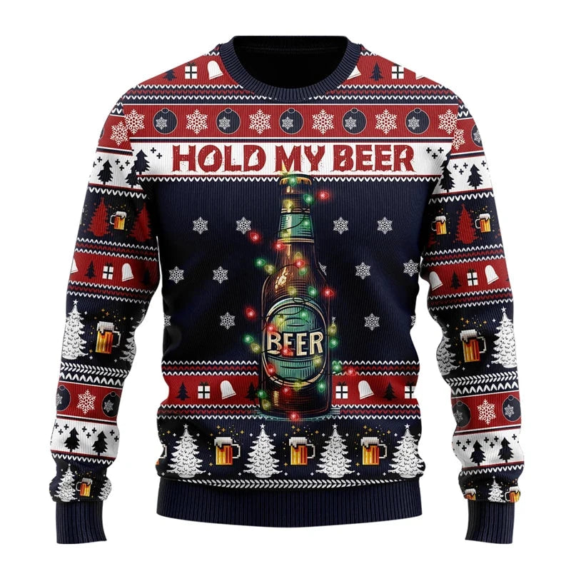 Fashion Beer Ugly Christmas Sweater For Women Clothes Hip Hop Bar Party Men Sweatshirts Casual Male Pullovers Beers Tracksuit Zen Fit Plus