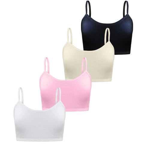 4PCS/lot Solid Kids Bras For Teenage Girls Comfortable Young Children Wireless Vest Tops Teenager Girls Sportswear Training Bras Zen Fit Plus