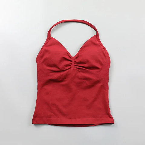 Impact Longline Strappy Top Women Seamless Yoga Tank Tops Ruched Backless Gym Clothes Workout Sleeveless Shirts With Buit In Bra Zen fit plus