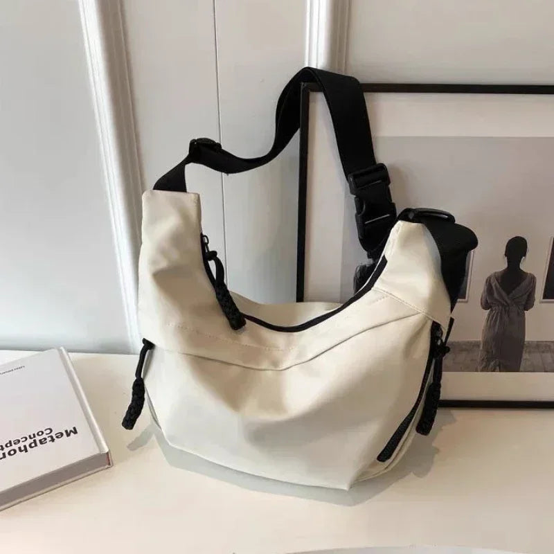 2024 Fashion High Capacity Solid Color Single Shoulder Totes Bag Nylon Hobos Crossbody Bags Solid Casual Zipper Women's Bags Zen fit plus
