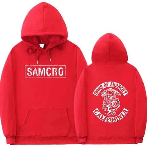 Double Sided Print Hoodie Sweatshirt Tops Sons of Anarchy SAMCRO Men Womnen Fashion Brand Design Pullover Cotton Fleece Hoodies - Zen Fit Plus
