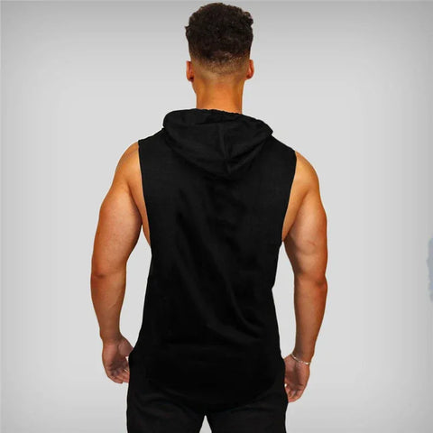 Bodybuilding Stringer Hoodies Gym Sleeveless Hooded Fitness Tank Tops Mens Running Sport Clothing Cotton Breathable Cool Shirt - Zen Fit Plus
