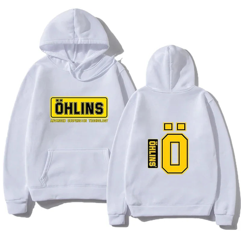 Autumn Winter Men Suspension Car Motorcycle Sport Racing Ohlins Shock Hoodies Long Sleeves Thermal Sweatshirt Ladies Unisex Zen fit plus