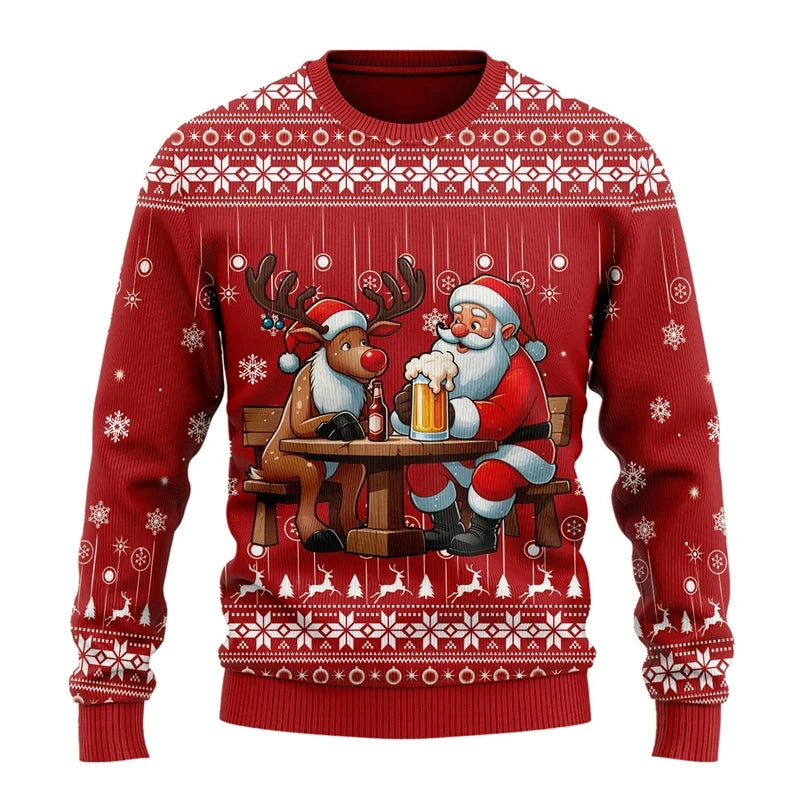 Fashion Beer Ugly Christmas Sweater For Women Clothes Hip Hop Bar Party Men Sweatshirts Casual Male Pullovers Beers Tracksuit Zen Fit Plus