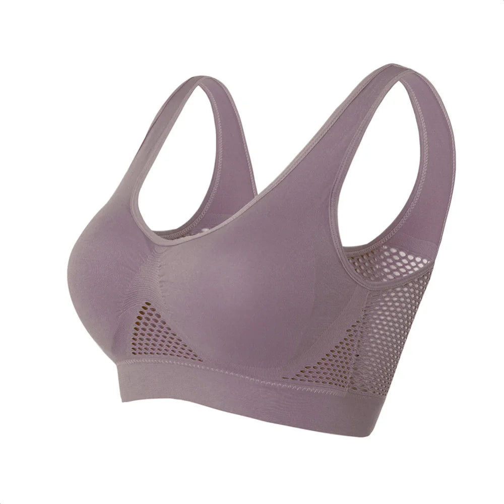 Seamless Mesh Women Sports Bras Fitness Gym Running Underwear Shockproof Bra Wireless 6XL Plus Size Crop Top Breathable Yoga Bra Zen fit plus