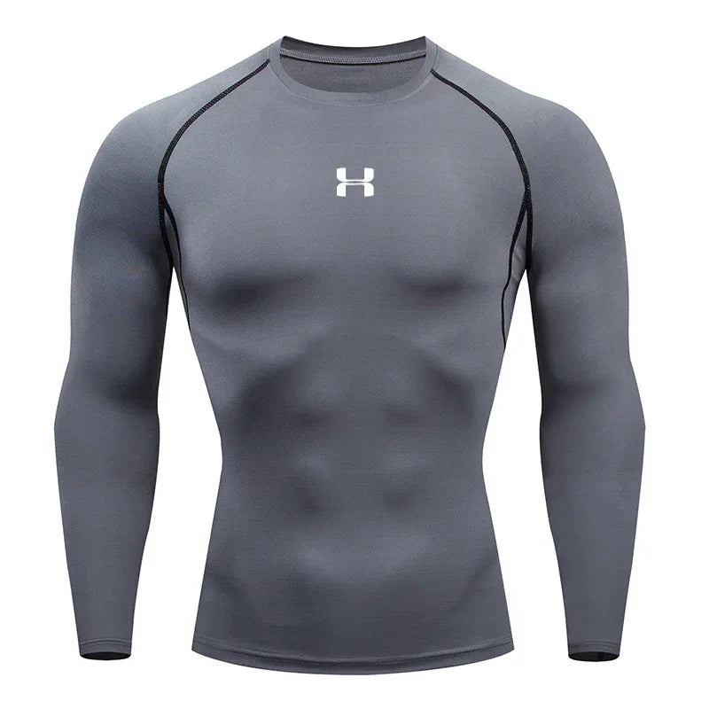 Men Running Compression T-shirt Long sleeves Sport Tees Gym Fitness Sweatshirt Male Jogging Tracksuit Homme Athletic Shirt Tops - Zen Fit Plus
