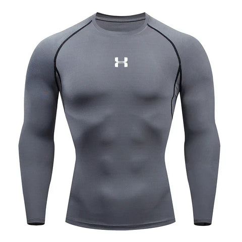 Men Running Compression T-shirt Long sleeves Sport Tees Gym Fitness Sweatshirt Male Jogging Tracksuit Homme Athletic Shirt Tops - Zen Fit Plus