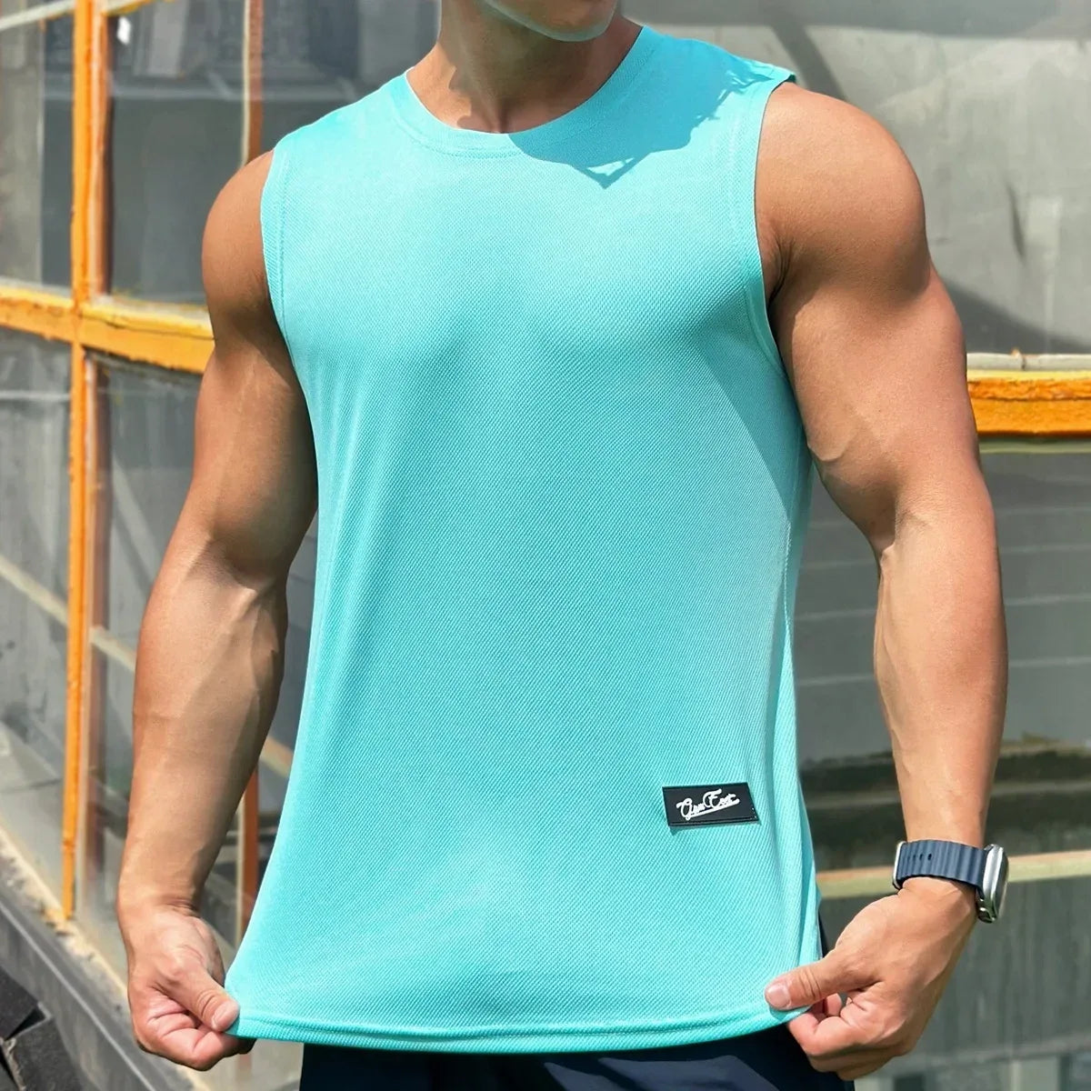 2025 Summer New Trend Men tank top Pullover Round Neck Mesh Bottom Shirt Sports Fitness Top Sleeveless Vest Quick Dry undershirt - Zen Fit Plus