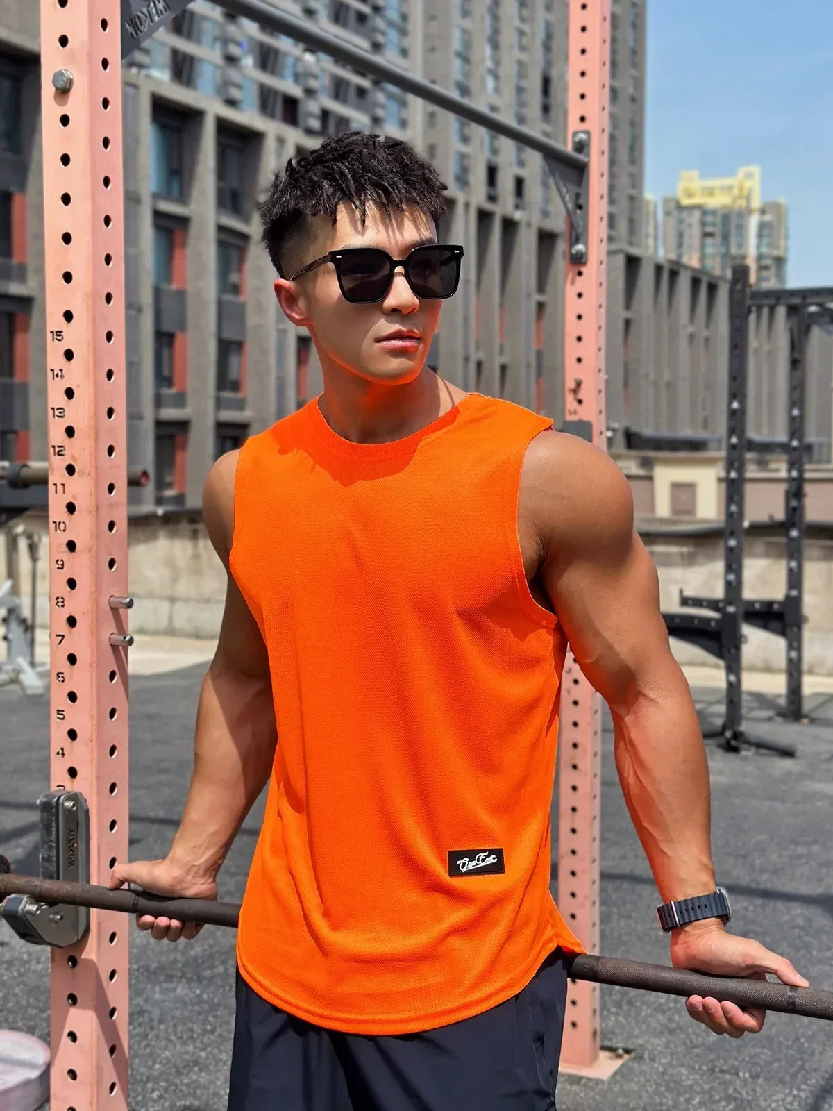 2025 Summer New Trend Men tank top Pullover Round Neck Mesh Bottom Shirt Sports Fitness Top Sleeveless Vest Quick Dry undershirt - Zen Fit Plus