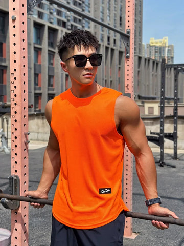 2025 Summer New Trend Men tank top Pullover Round Neck Mesh Bottom Shirt Sports Fitness Top Sleeveless Vest Quick Dry undershirt - Zen Fit Plus