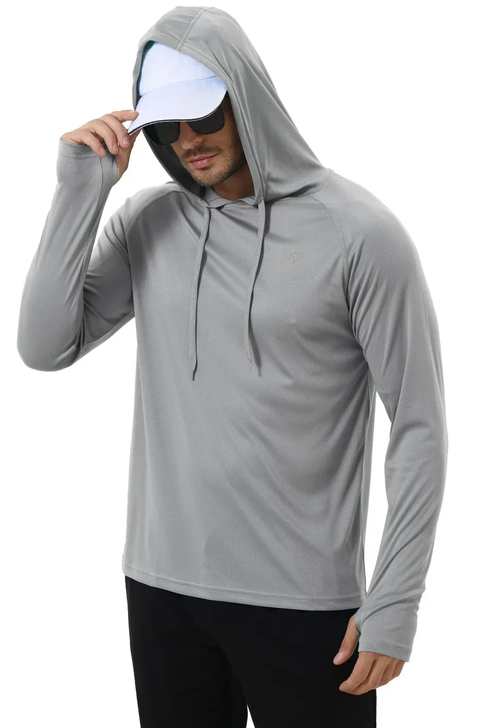 Summer Men's Long Sleeve UPF 50+ Hoodie Shirts, Rash Guard Quick Dry Lightweight T-shirt for Outdoor Jogger Sport Pullover - Zen Fit Plus