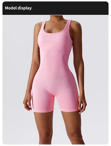 High Elastic Integrated Tight Fitting Jumpsuit Aerial Beauty Back Yoga Suit Seamless Jumpsuit for Women - Zen Fit Plus