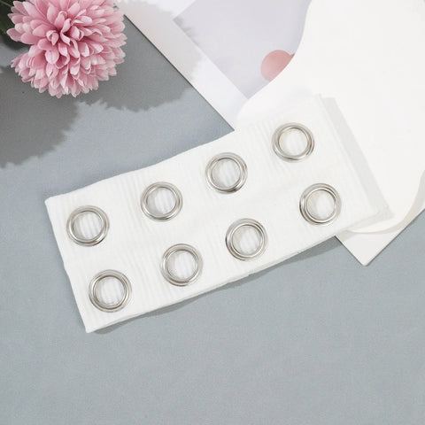 AWAYTR Punk Girl Fabric Hollow Elastic Headbands Metal Rock Personalized Hollow Eyelets Hair Band Casual Sports Grommet Headband Zen Fit Plus