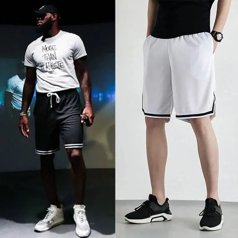 Summer Sports Shorts Men's Casual Five-point Pants Trend Loose Basketball Outer Wear Big Pants Pants Mesh Thin Section Zen fit plus