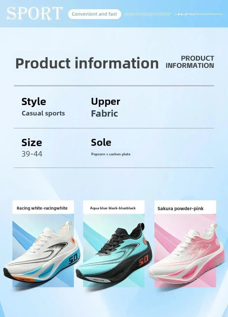 Unisex 2025 Full Carbon Plate Running Shoes Professional Marathon Racing Lightweight Bounce Cushion Breathable Sports Sneakers - Zen Fit Plus