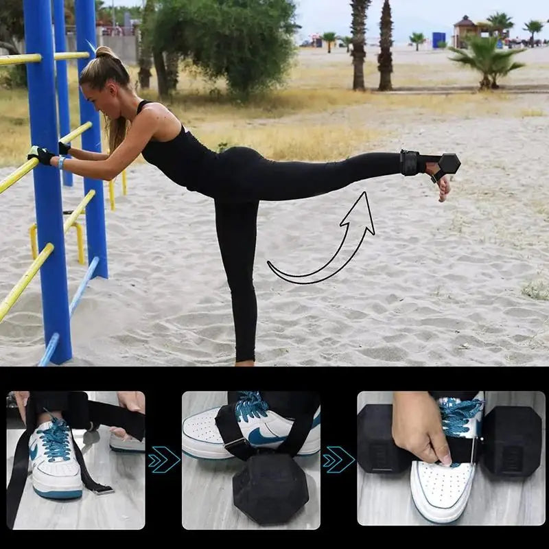 Dumbbell Ankle Strap Adjustable Ankle Weights Strap For Men Adjustable Weight Dumbbell Ankle Straps Portable Ankle Straps Legs Zen fit plus