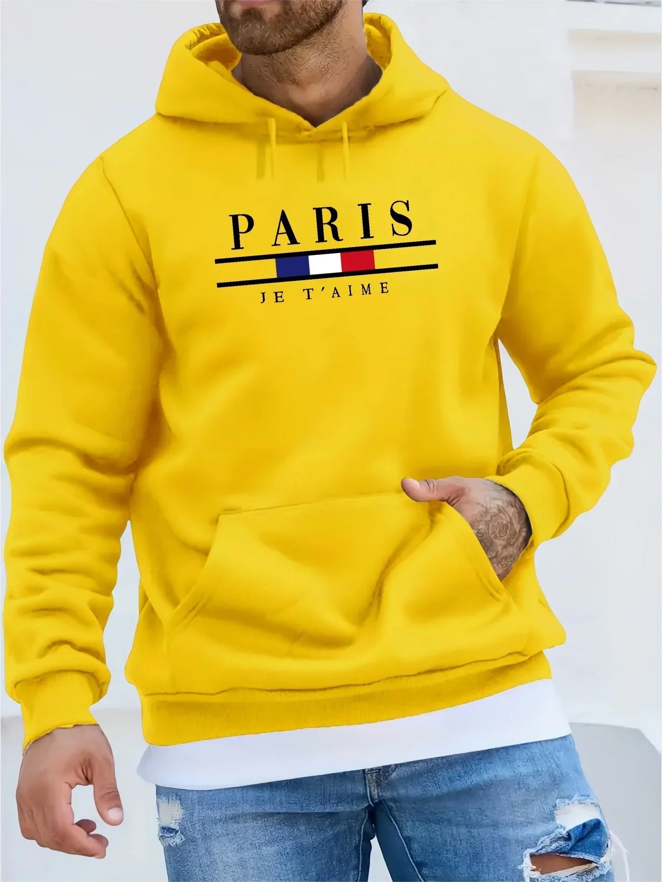 Fashionable Men's Hoodie with Street Casual Sports Style Long Sleeve and Kangaroo Pocket Fleece Sweatshirt for Autumn and Winter Zen fit plus
