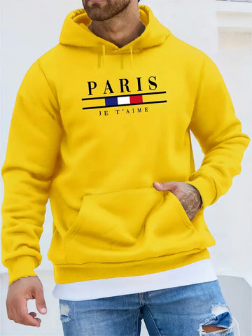 Fashionable Men's Hoodie with Street Casual Sports Style Long Sleeve and Kangaroo Pocket Fleece Sweatshirt for Autumn and Winter Zen fit plus