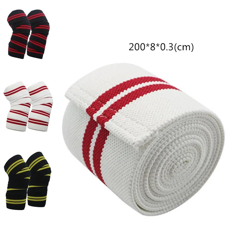 1pc Sports Knee Wraps Straps for Gym Workout Weightlifting Fitness Squats Training Elastic Knee Strap Sleeves Protector Zen fit plus