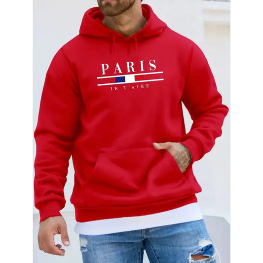 Paris Print Hoodies Men's Women's Fleece Casual Sweatshirts Harajuku Loose Long Sleeve Pullover Hip Hop Streetwear Gothic Hoodie Zen fit plus