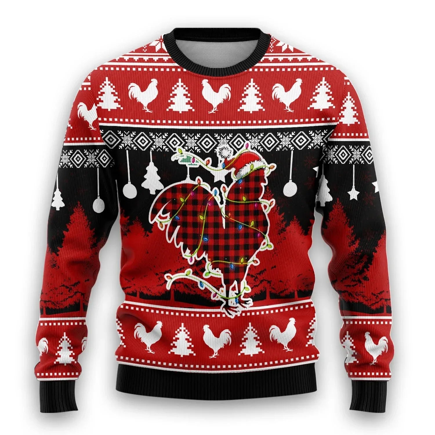 Farm Chicken Ugly Christmas Sweater For Men Clothing Rooster Mens Funny Ugly Sweaters Xmas Holiday Jumper Sweater Sweatshirt - Zen Fit Plus
