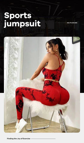 Tie Dye Yoga Women's Tracksuit Fitness Yoga Sets Sportswear Workout Bra+High Waist Leggings Gym Clothing Seamless Sports Suits - Zen Fit Plus