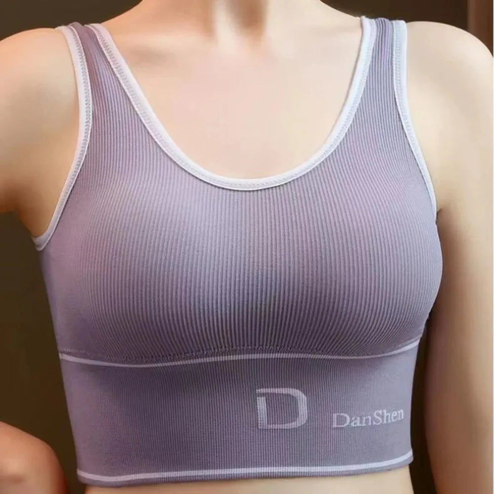 Women's Sexy Underwear Seamless Sports Bra high elasticity Deep U-Shaped Without Steel Ring Yoga Bra Top Zen Fit Plus