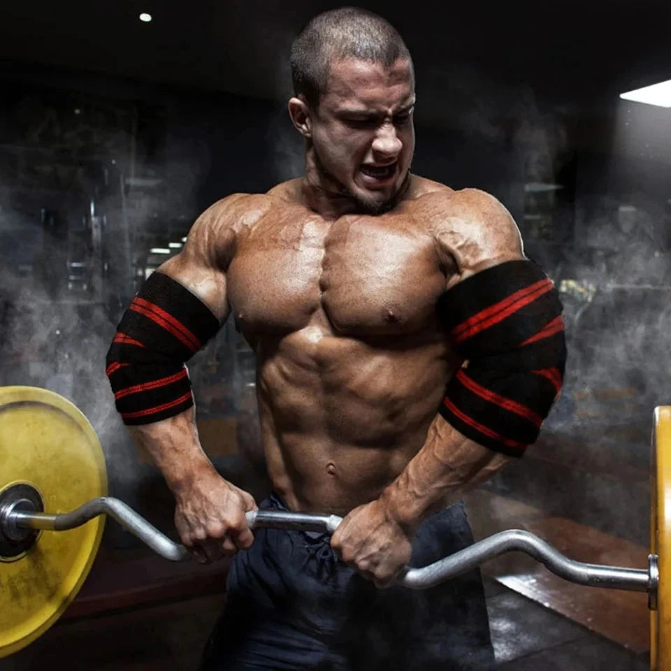 LOOGDEEL Elastic Elbow Sleeve Bandage Weightlifting Powerlifting Bodybuilding Arm Wrap Brace Strap Compression Elbow Support Pad Zen Fit Plus