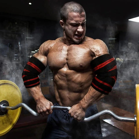 LOOGDEEL Elastic Elbow Sleeve Bandage Weightlifting Powerlifting Bodybuilding Arm Wrap Brace Strap Compression Elbow Support Pad Zen Fit Plus