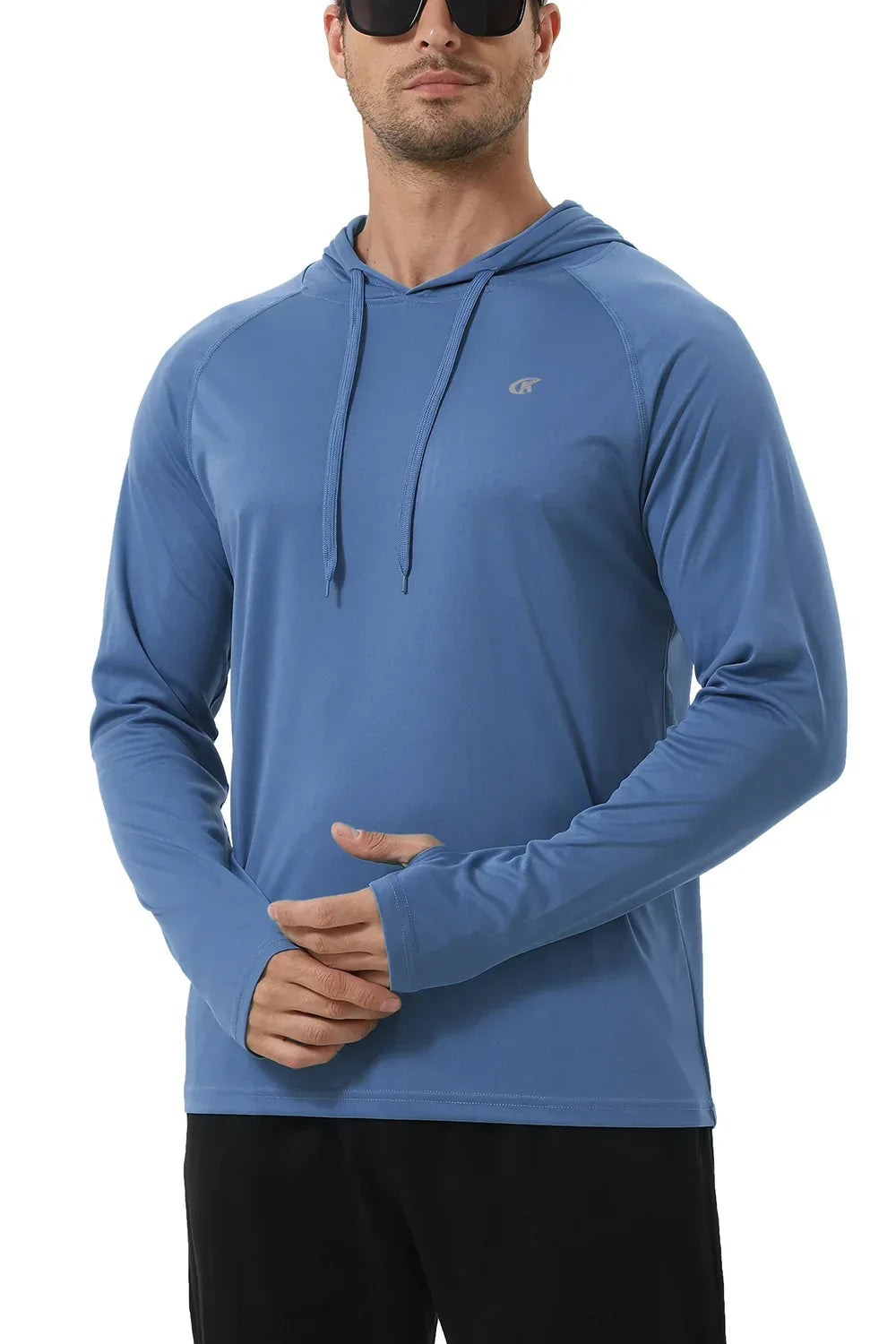 Summer Men's Long Sleeve UPF 50+ Hoodie Shirts, Rash Guard Quick Dry Lightweight T-shirt for Outdoor Jogger Sport Pullover - Zen Fit Plus